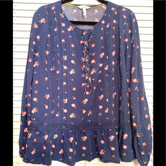 Matilda Jane Floral Print Blouse Top Long Sleeve Large - Picture 10 of 14